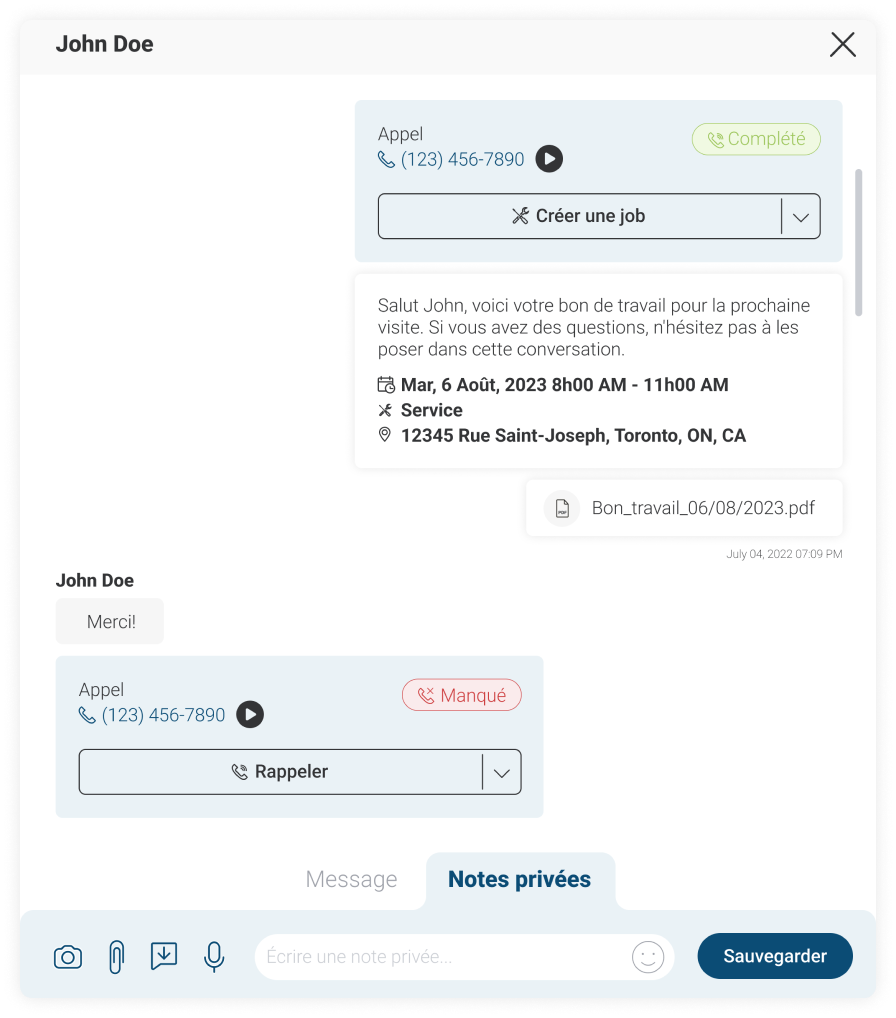 Historique des appels